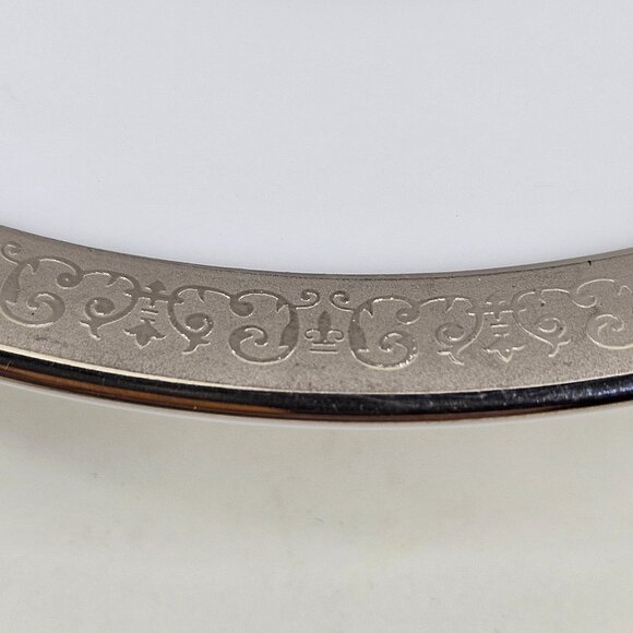 Flat Demitasse Cup & Saucer Set Grand Buffet Classic Platinum by Charter Club - Picture 10 of 12